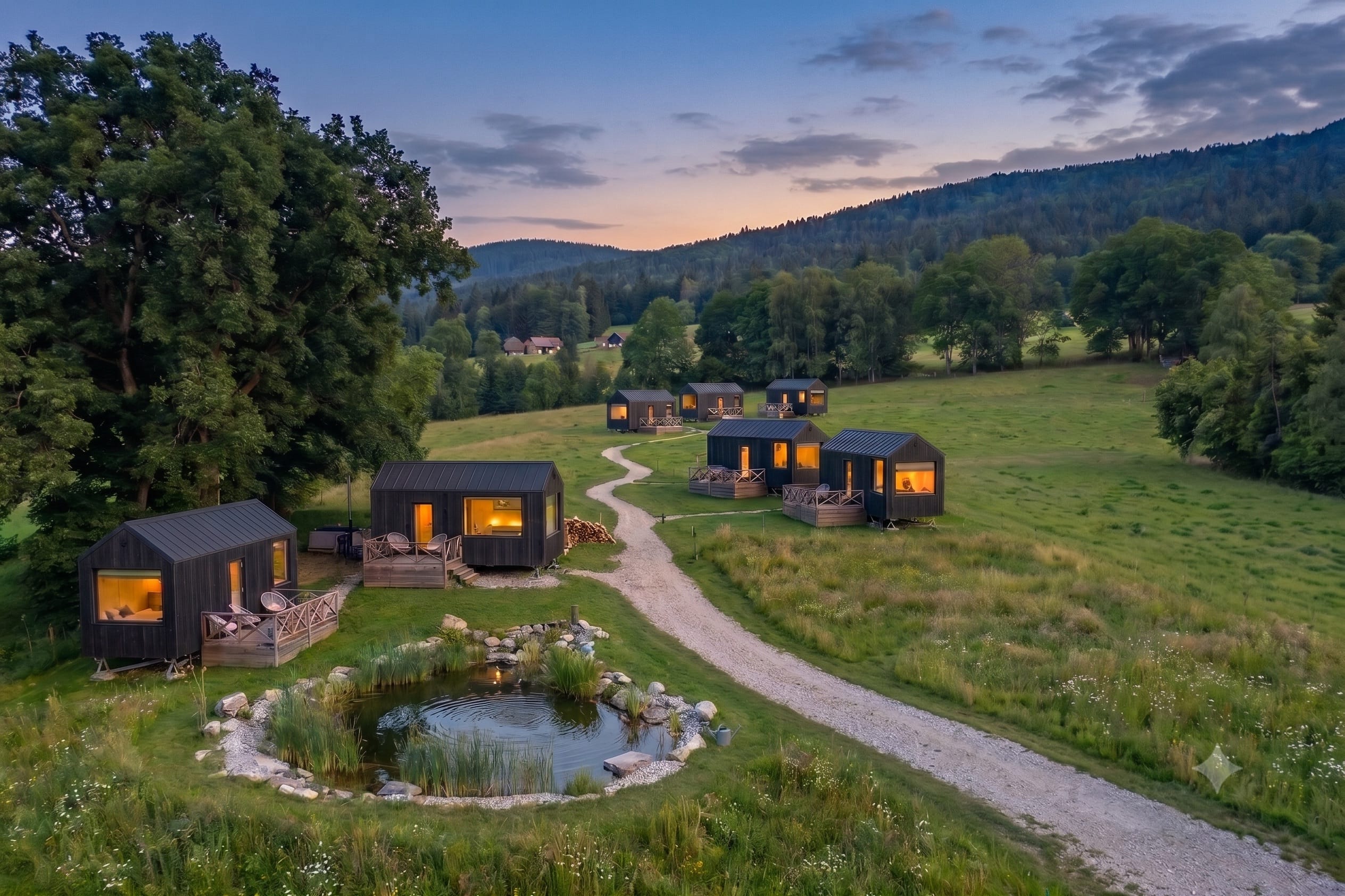 Luftaufnahme des Walden Village